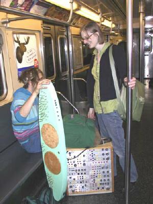 Peter B and Jessica Rylan on the train PB and JR onoTrain