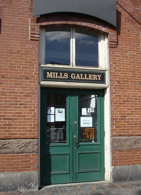 Photo of door of Mills Gallery in Boston
